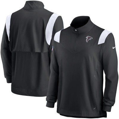 Кофта на короткой молнии Atlanta Falcons Nike Sideline Coach Chevron Lockup - Black/White