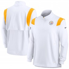 Кофта на короткой молнии Pittsburgh Steelers Nike Sideline Coach Chevron Lockup - White