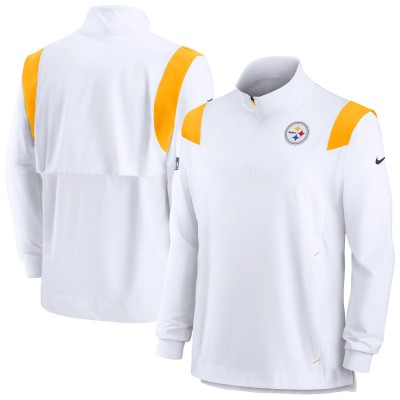 Кофта на короткой молнии Pittsburgh Steelers Nike Sideline Coach Chevron Lockup - White