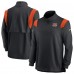 Кофта на короткой молнии Cincinnati Bengals Nike Sideline Coach Chevron Lockup - Black