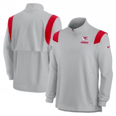 Кофта с длинным рукавом на короткой молнии Kansas City Chiefs Nike Sideline Coach Chevron Lockup - Gray