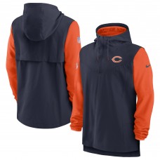 Толстовка на молнии Chicago Bears Nike Sideline Player - Navy/Orange
