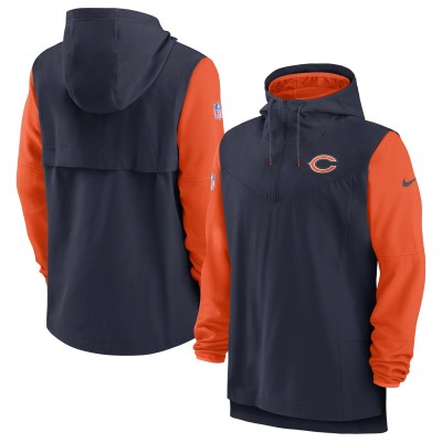Толстовка на молнии Chicago Bears Nike Sideline Player - Navy/Orange