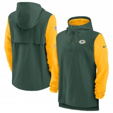 Кофта на короткой молнии Green Bay Packers Nike Sideline Player - Green/Gold