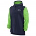 Кофта на короткой молнии Seattle Seahawks Nike Sideline Player - College Navy/Neon Green