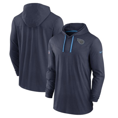 Футболка с длинным рукавом с капюшоном Tennessee Titans Nike Sideline Pop Performance Pullover - Navy