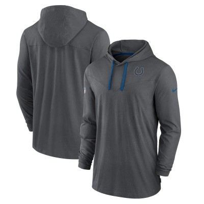 Лонгслив с капюшоном Indianapolis Colts Nike Sideline Pop Performance - Charcoal