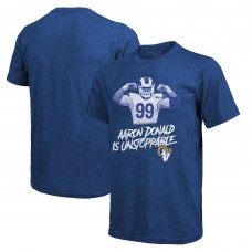 Aaron Donald Los Angeles Rams Majestic Threads Tri-Blend Player T-Shirt - Royal