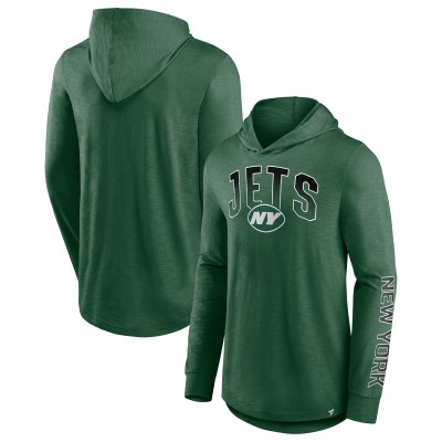 New York Jets Fanatics Green Front Runner Long Sleeve Hooded T-Shirt