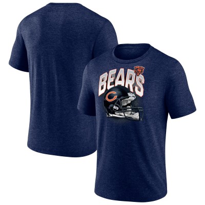 Футболка Chicago Bears End Around Tri-Blend - Heathered Navy