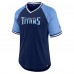 Футболка Tennessee Titans Second Wind Raglan V-Neck - Navy/Light Blue