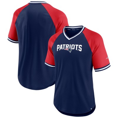 Футболка New England Patriots Second Wind Raglan V-Neck - Navy/Red
