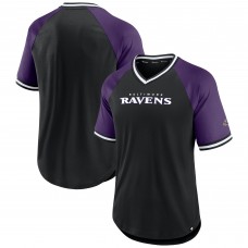 Футболка Baltimore Ravens Second Wind Raglan V-Neck - Black/Purple
