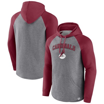 Толстовка Arizona Cardinals By Design Raglan - Heathered Gray/Cardinal