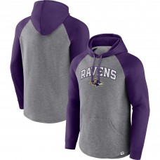 Толстовка Baltimore Ravens By Design Raglan - Heathered Gray/Purple