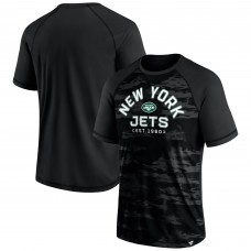 New York Jets Fanatics Blackout Hail Mary Raglan T-Shirt New York Jets Fanatics Blackout Hail Mary Raglan T-Shirt