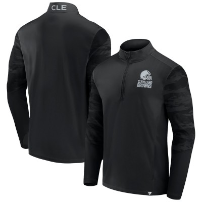Cleveland Browns Fanatics Blackout Ringer Quarter-Zip Top