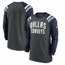 Футболка Dallas Cowboys Nike Tri-Blend Raglan Athletic Long Sleeve Fashion - Heathered Charcoal