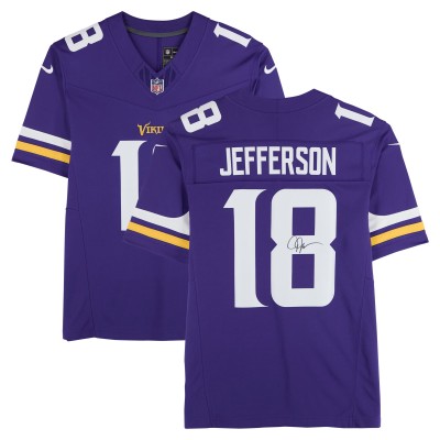 Justin Jefferson Minnesota Vikings Autographed Fanatics Authentic Purple Nike Limited Jersey