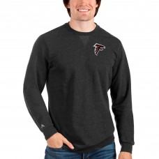 Atlanta Falcons Antigua Reward Crewneck Pullover Sweatshirt - Heathered Black