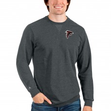 Atlanta Falcons Antigua Reward Crewneck Pullover Sweatshirt - Heathered Charcoal