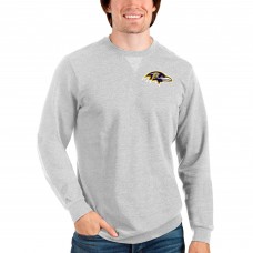 Baltimore Ravens Antigua Reward Crewneck Pullover Sweatshirt - Heathered Gray