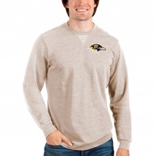Baltimore Ravens Antigua Reward Crewneck Pullover Sweatshirt - Oatmeal