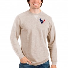 Houston Texans Antigua Reward Crewneck Pullover Sweatshirt - Oatmeal