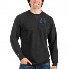 Indianapolis Colts Antigua Reward Crewneck Pullover Sweatshirt - Heathered Black