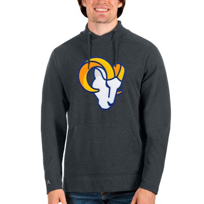 Los Angeles Rams Antigua Team Reward Crossover Neckline Pullover Sweatshirt - Heathered Charcoal - оригинальная атрибутика Лос-Анджелес Рэмс
