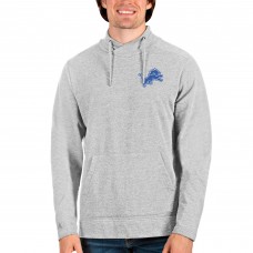 Detroit Lions Antigua Reward Crossover Neckline Pullover Sweatshirt - Heathered Gray