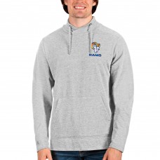 Los Angeles Rams Antigua Reward Crossover Neckline Pullover Sweatshirt - Heathered Gray