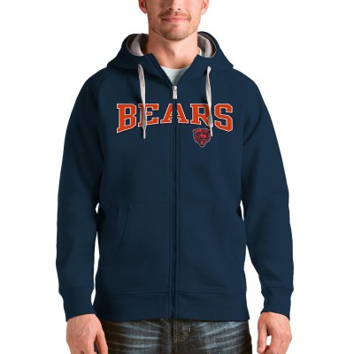 Толстовка на молнии Chicago Bears Antigua Wordmark Victory - Navy