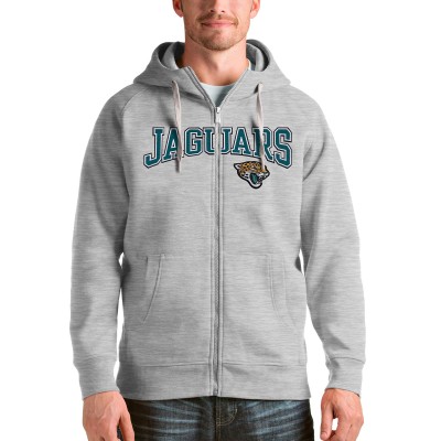 Толстовка на молнии Jacksonville Jaguars Antigua Wordmark Victory - Heathered Gray