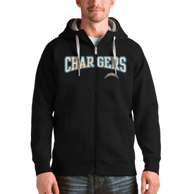 Толстовка на молнии Los Angeles Chargers Antigua Wordmark Victory - Black