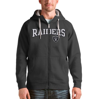 Толстовка на молнии Las Vegas Raiders Antigua Wordmark Victory - Charcoal