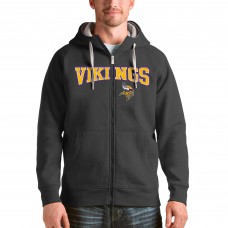 Толстовка на молнии Minnesota Vikings Antigua Wordmark Victory - Charcoal