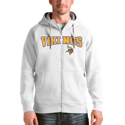 Толстовка на молнии Minnesota Vikings Antigua Wordmark Victory - White