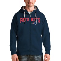 New England Patriots Antigua Navy Wordmark Victory Full-Zip Hoodie