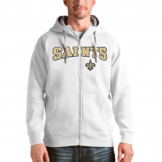 Толстовка на молнии с капюшоном New Orleans Saints Antigua Wordmark Victory - White