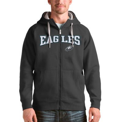 Толстовка на молнии Philadelphia Eagles Antigua Wordmark Victory - Charcoal