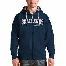 Толстовка на молнии с капюшоном Seattle Seahawks Antigua Wordmark Victory - College Navy