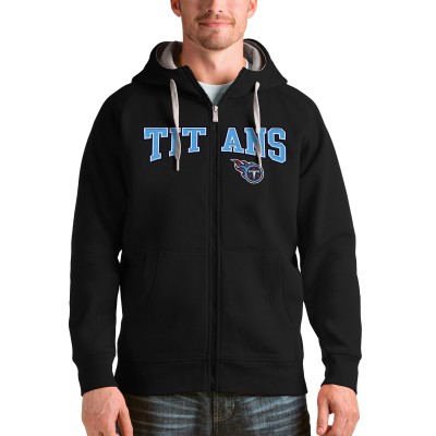 Толстовка на молнии с капюшоном Tennessee Titans Antigua Wordmark Victory - Black
