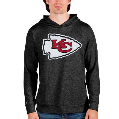 Kansas City Chiefs Antigua Team Absolute Pullover Hoodie - Heathered Black - оригинальная атрибутика Канзас-Сити Чифс
