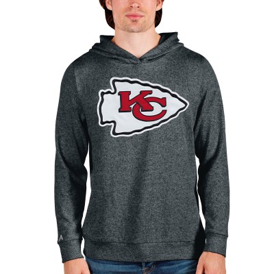 Kansas City Chiefs Antigua Team Absolute Pullover Hoodie - Heathered Charcoal - оригинальная атрибутика Канзас-Сити Чифс
