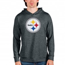 Pittsburgh Steelers Antigua Heathered Charcoal Team Absolute Pullover Hoodie