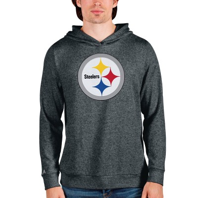Pittsburgh Steelers Antigua Heathered Charcoal Team Absolute Pullover Hoodie