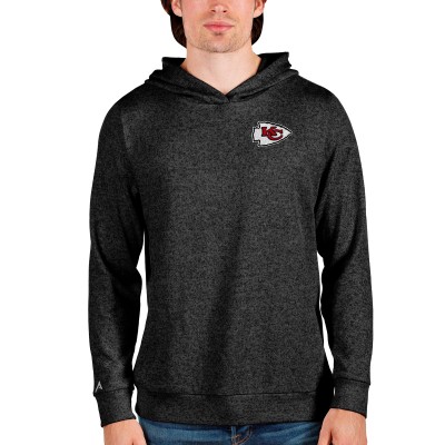 Kansas City Chiefs Antigua Absolute Pullover Hoodie - Heathered Black - оригинальная атрибутика Канзас-Сити Чифс
