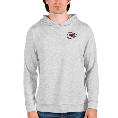 Kansas City Chiefs Antigua Absolute Pullover Hoodie - Heathered Gray - оригинальная атрибутика Канзас-Сити Чифс