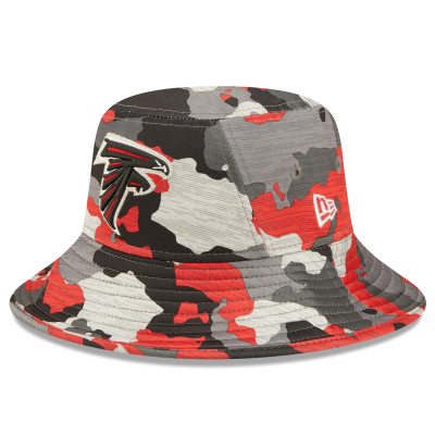 Бейсболка Atlanta Falcons New Era Camo 2022 NFL Training Camp Official Bucket